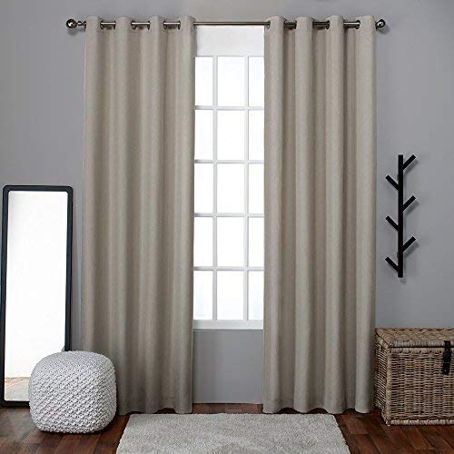 Exclusive Home Loha Linen Window Curtain Panel Pair with Grommet Top, Natural, 52x108, 2 Piece